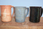 Mugs in Shino, Blue & Black